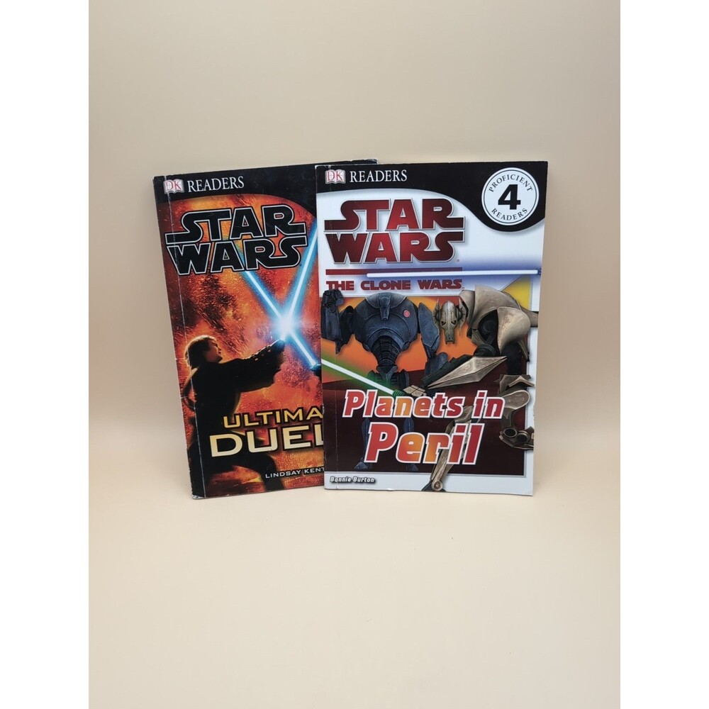 Star Wars Pair Of 2 Paperback Books Level 4 Planets In Peril & Ultimate Duels